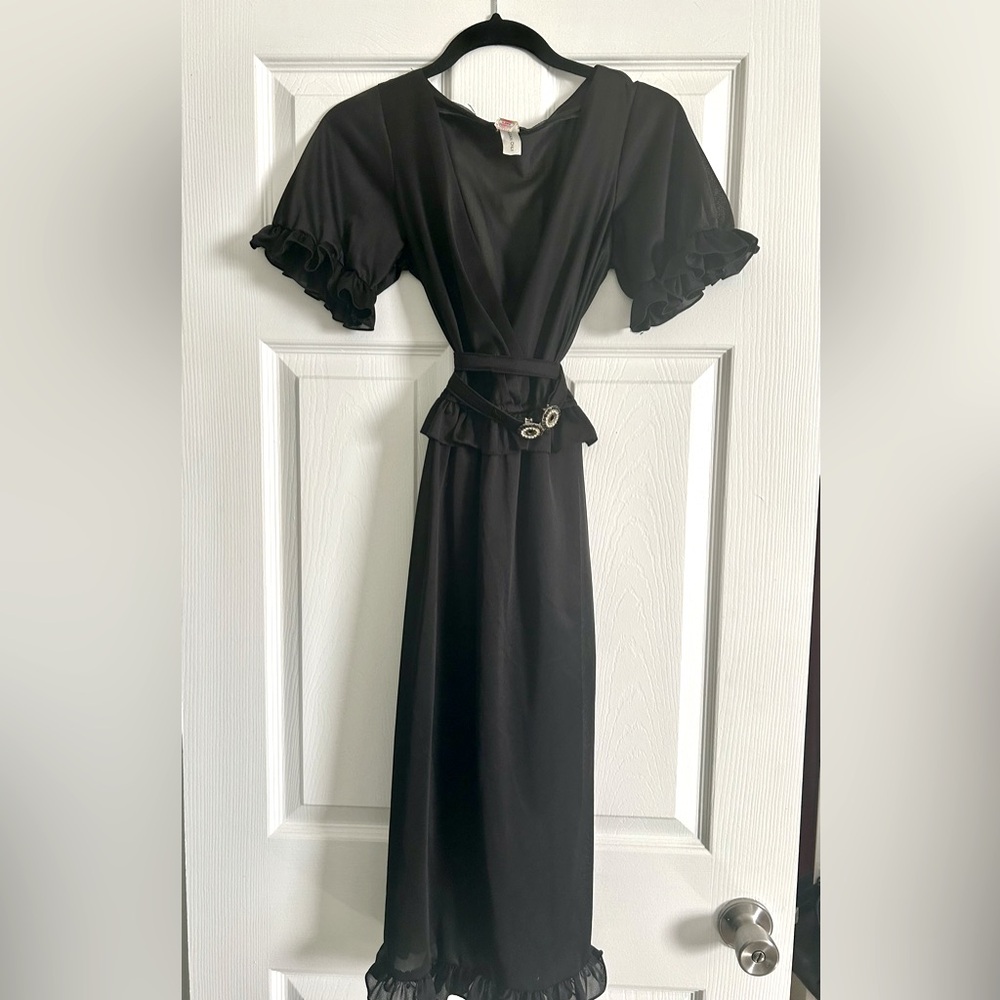 Vintage Black Belted Dress